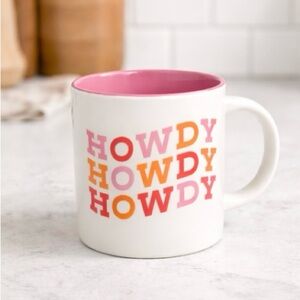 Howdy Howdy Howdy Ceramic Mug Pink Interior Western Style Coffee Cup